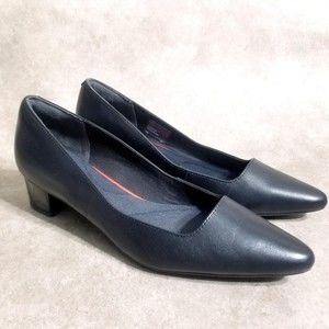 Rockport Womens Total Motion Gracie CH9193 Size 8.5 Black Slip On Block Heel Pum